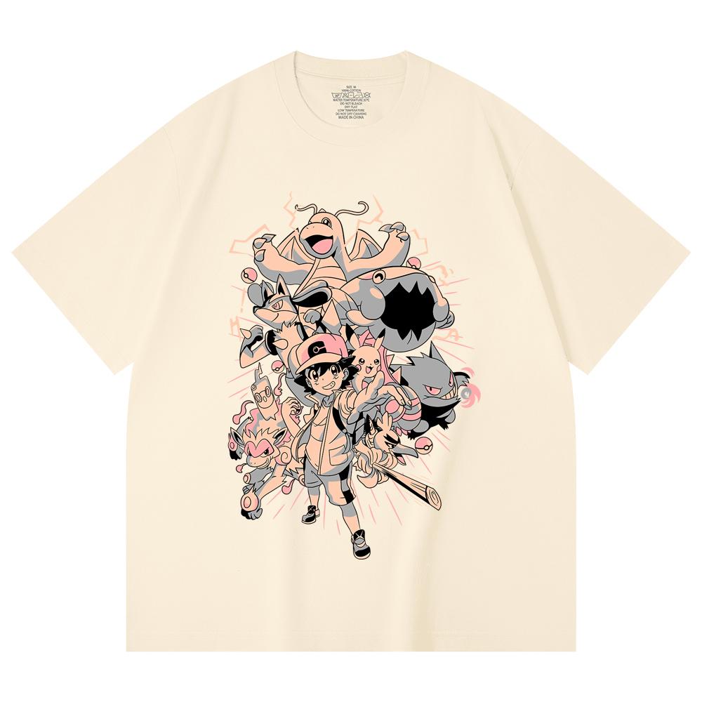 230 Gsm 100% Cotton Pokemon V20 Print Unisex Heavy Cotton T Shirt