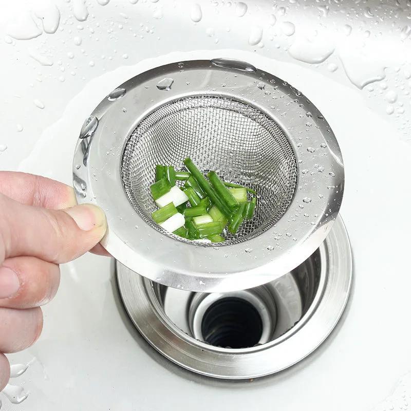 Stainles Steel Sink Filter Mesh Metal Floor Drain Net Food Slag Stopper Plug Bathtub Hair Catcher Deodorant Drainer Kitchen Tool