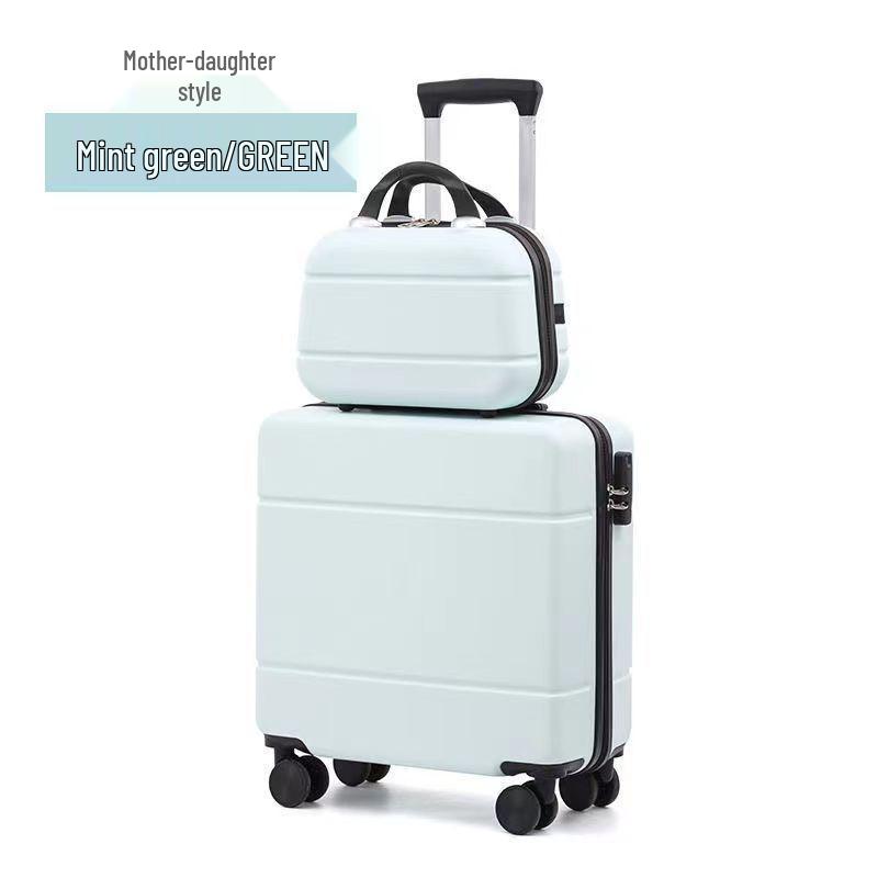 Women's 18" Mini Student Carry-on Suitcase, Aluminum Frame, 20" Compression-Resistant Trolley Case
