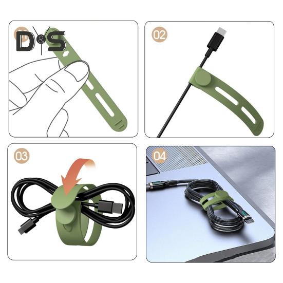 38 stk/sett Silikonkabelbånd Skrivbar etikettmerke Øretelefon Telefon Strømledning Buntstropp Gjenbrukbar Elastisk ledningshåndtering Organizer Wrap