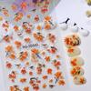Herbst 3D Ahornblatt & Kaki Nagellack Aufkleber