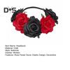 Rose Headband Handmade Hair Hoop with 5 Artificial Roses High Elastic Design Bohemia Style Hair Hoop Festival Decor