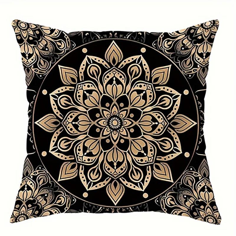 Black And Gold Floral Pillowcase Designsuitable For Sofa Car Bedroom Decorative Cushion Cover Pillow Cover