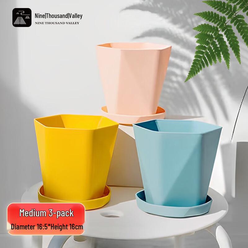 Jiuqiangu Harz-Blumentöpfe mit Untersetzern