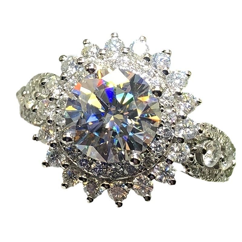 

Elegant Silver Ring for Women White Sapphire Diamond Wedding Band Gift for Girlfriend Size 5 11 10 серебряный