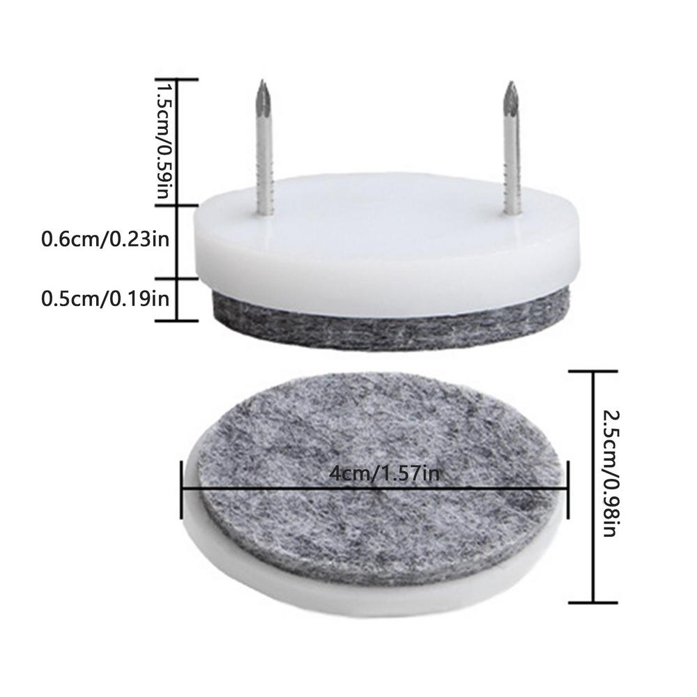 20pcs Glide Pad Nail-on Furniture Felt Pad Reduce Noise Floor Protector For Cabinet Sofa Couch Chair Table Leg Feet Accessories