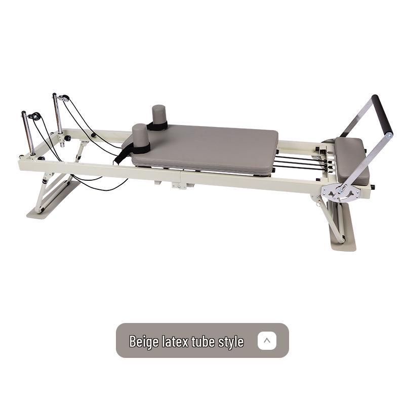 Foldable Pilates Reformer Bed with Wheels for Home Fitness and Yoga