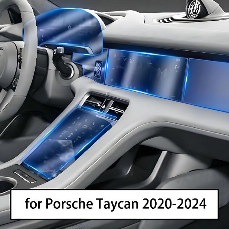 TPU-Schutzfolie für das Autoinnenraum von Porsche Taycan -2024 Auto-Mittelkonsole Navigationsbildschirm Kratzfestes Aufkleber-Dekor