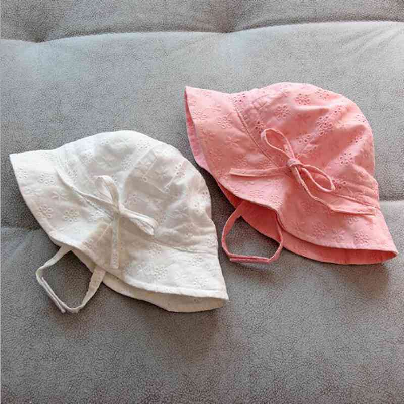 Cute Flower Baby Girl Bucket Hat Breathable Big Brim Cotton Infant Sun Hats Outdoor Travel Casual Toddler Fisherman Cap