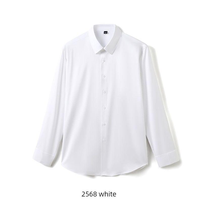 Business Casual Antibacterial Mulberry Silk Shirts Men's Long Sleeve Spring and Autumn Thin 2025 New Slim Fit Foreign Trade Men's Shirt
