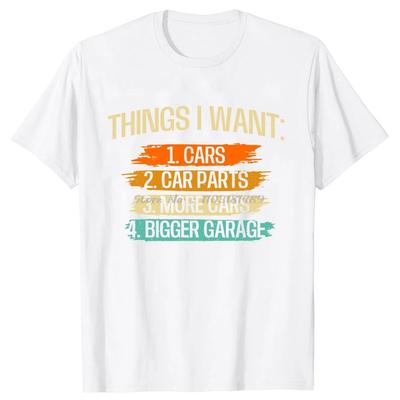 Lustige Dinge Ich Will Autoteile Automechaniker Motor Fahrer T-Shirt Euro Größe Lässiges T-Shirt Herren Tops T-Shirts Kleidung