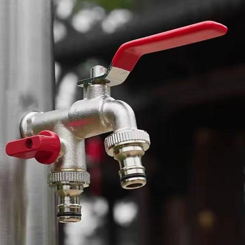 1 Inlet 2 Outlet Dual Nipple Faucet Universal Double Valve Faucet  Washing Machine