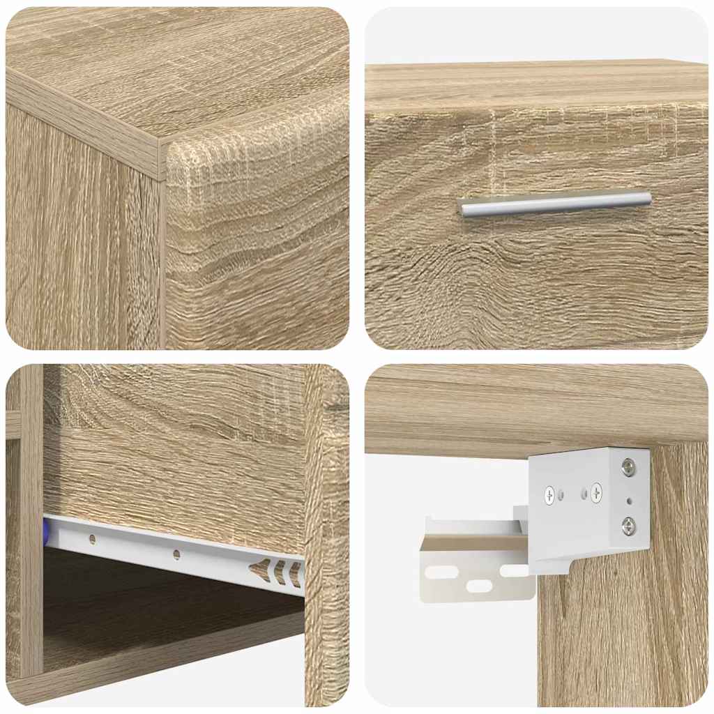 TV Cabinet Set with Shelf FLORIN 3 pcs Sonoma Oak Particleboard