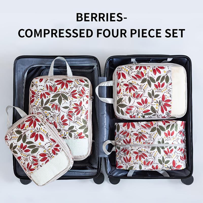 4pcs/set Print Compression Storage Bag Portable Large Capacity Travel Storage Bag Foldable Clothes Luggage Bags Travel Organizer