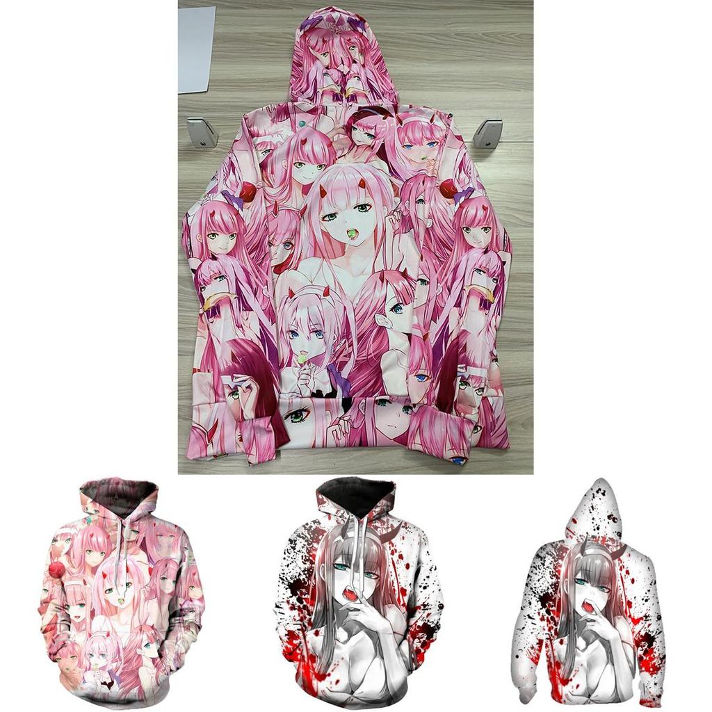 Cozy And Stylish Anime Darling In The Franxx Zero Two Pattern Unisex Hoodie