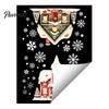 Christmas Window Clings Cabin Static Glass Stickers, PVC Snow House Windows Decals for Holiday Home Indoor Outdoor Decor Decor, Reusable Waterproof