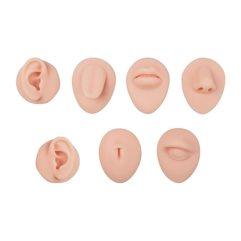 Weiches Silikon Ohr Nase Mund Modell Tattoo Übung Körper Schmuck Display Piercing Werkzeug Kit Schönheits Zubehör Make-up Werkzeuge