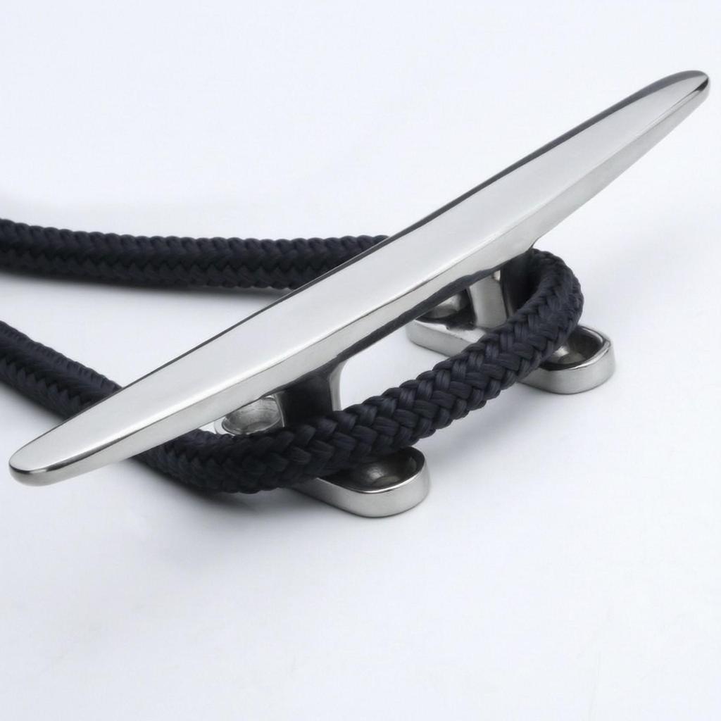 316 Stainless Steel Boat Dock Cleats | MirrorPolished Finish, Flat Cleat, for Boats 8inch Slide