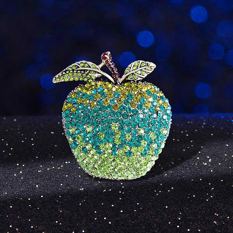 Christmas Eve Apple Retro Literary High-end Accessories Jewelry Brooch 3cm*5cm