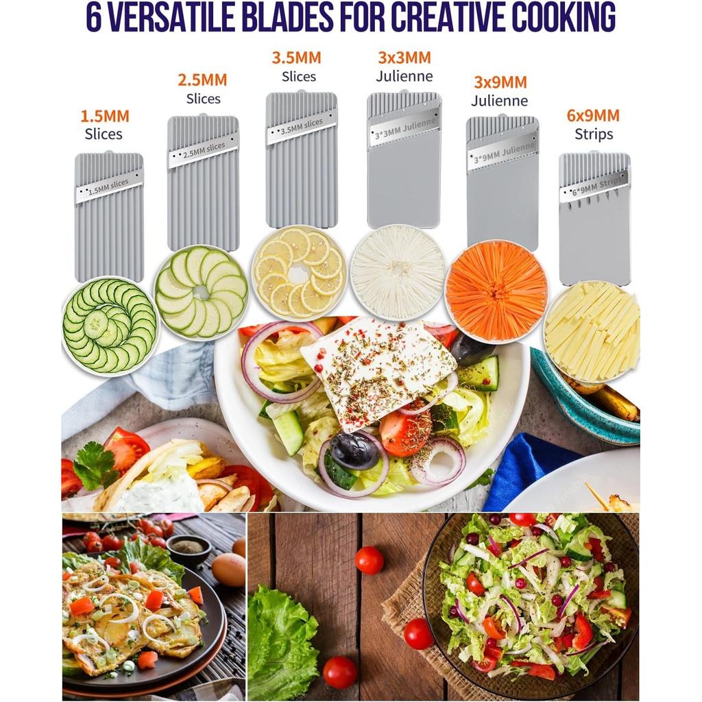 Vertical vegetable slicer and chopper Kitchen cabbage dicer, potato slicer with container, adjustable vegetable cutter,