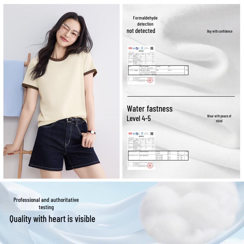 MINISO Women's Relaxed Fit Cotton T-Shirt