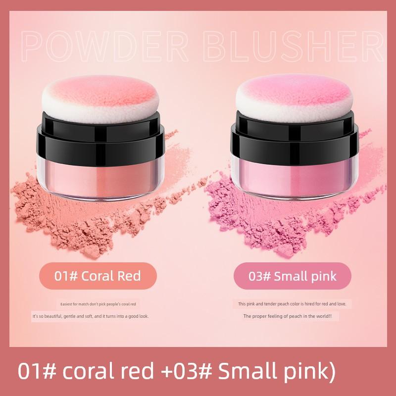 Mushroom-Shaped Haircut Bean Bag Blush Apricot Nature Highlight Repair Makeup Palette Novice Female Genuine Goods Classy Rouge Blusher Plate