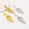 1 Pair Twisted Leaf Earrings Geometric Exaggerate Elegant Shiny Metal Hypoallergenic Women Girls Earrings Fashion Jewelry Accessories Gift