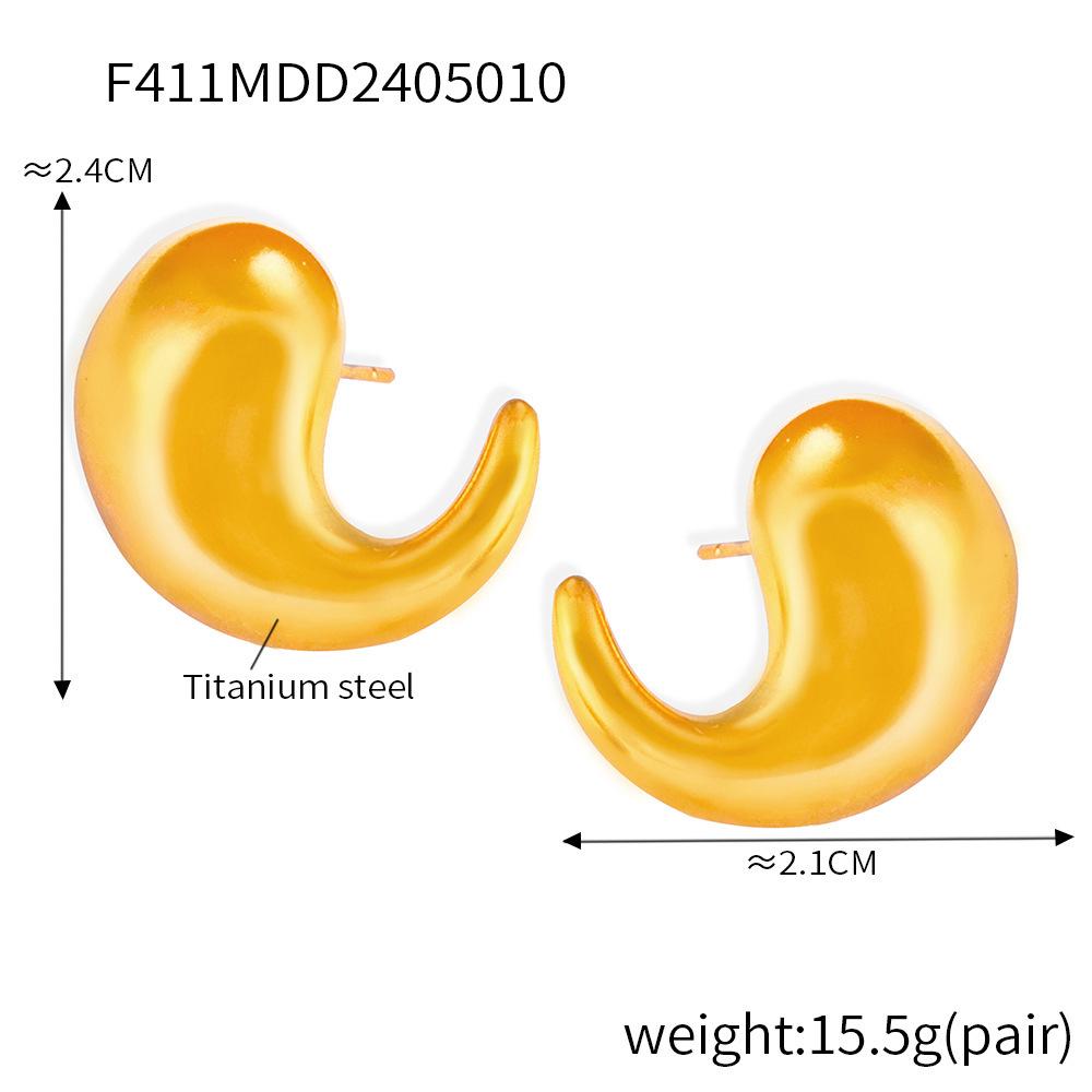 

Минималистичные геометрические серьги-запятые: Позолоченные титановые серьги-гвоздики
