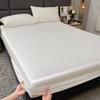 Waterproof Smooth Satin Fitted Sheet For Single Double Queen King Bed Silky Mattress Protector For Women Kids Family with Pet