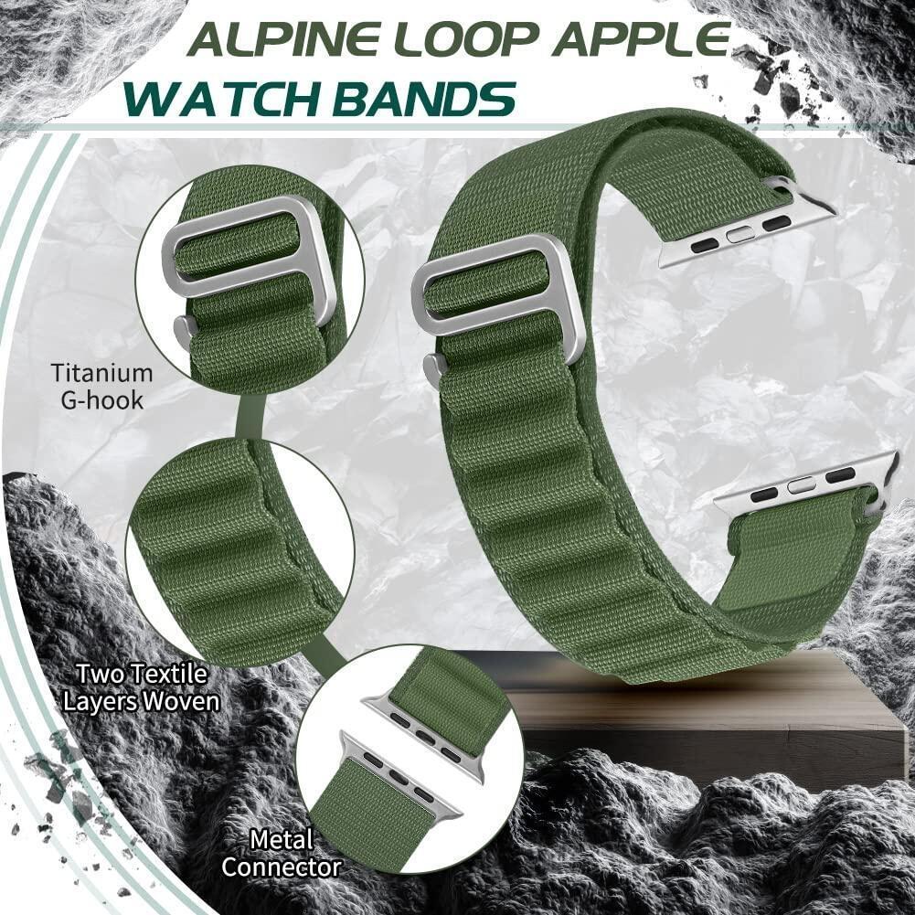 Alpine Loop Band for Apple Watch Ultra 2/Ultra 49mm 45mm 41mm 44mm 40mm 42mm Sport Nylon Outdool Breathable Strap for iWatch Series 9 8 7 SE 6 5 4 3