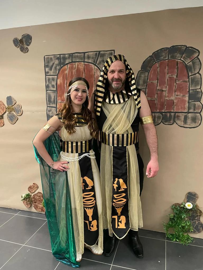 Halloween Egiptul Antic Costum faraon egiptean pentru barbati Regele Cleopatra Regina Cosplay Carnaval Petrecere Rochie de petrecere cuplu medieval