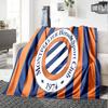 Montpellier Sport Club Flannel Blanket, Soft Polyester, Modern Design, All-Season for Camping, Travel, Gifts for holidays or birthdays