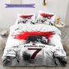 Cristiano Ronaldo Pattern Bedding,Quilt Set Quilt Cover Pillowcase Home Birthday Gift(1 * Duvet Cover + 2 * Pillowcase, Without Core)