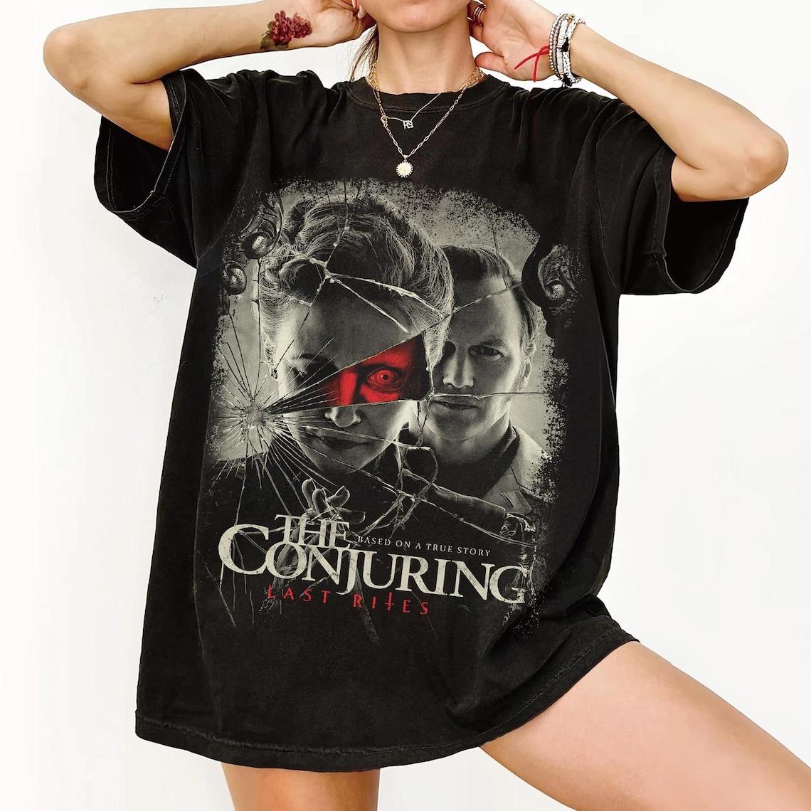 The Conjuring The Last Ritual Commemorative Tshirt Ed and Lorraine Warren Tshirt Horror Movie Fan Gift Unisex S