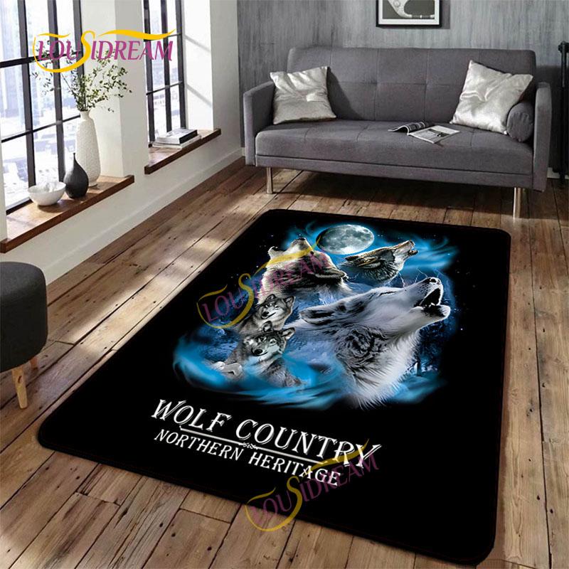 Animal Art Tiger Washable Square Soft Wolves Rug Living Room Bedroom Decorative Floor Mat Kitchen Bathroom Door Mat carpet.