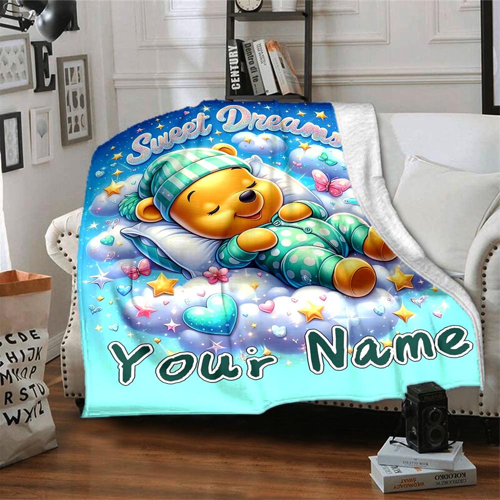 Custom Name "Space Adventure Winnie" blanket for Couch & Bed, Plush Cozy Fuzzy Blanket Super Soft & Warm Blankets for Fall and Winter. 0908427