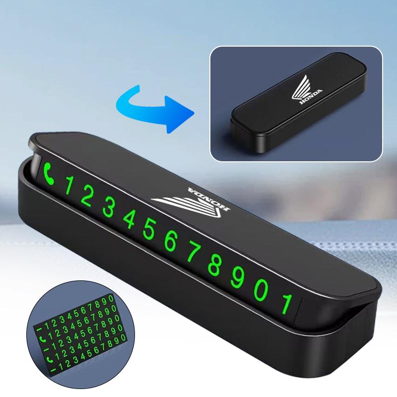 Temporary Car Parking Phone Number Card Night Glowing Sign For Honda Hornet 600 250 CB500X PCV Forza 125 CB650R CBR 954 VTEC HRV XD9