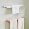 Plastic Shoe Rack Without Punching Extended Bathroom Double Pole Wall Mounted Slippers Storage Rack Household Colored Self-adhesive Towel Rack