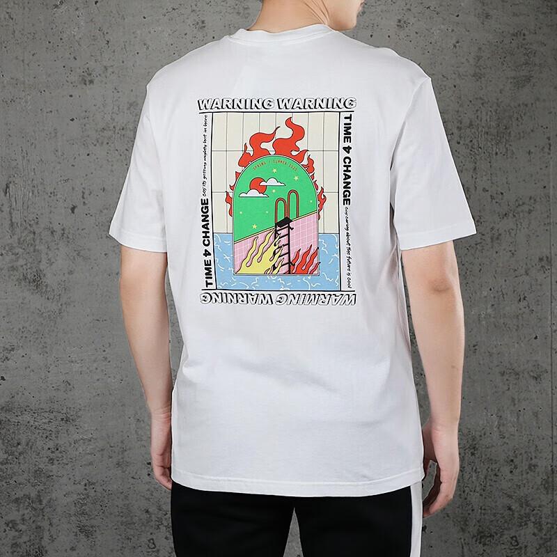 Puma Back Graphic Print Short Sleeve T-Shirt Men Tops White 597337-02