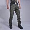 Men Cargo Pants with Multi Pockets Straight Leg Outdoor Training Trousers Mid Waist