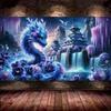 Blue Dragon Waterfall Orchid Landscape Diy 5D Diamond Painting Full Square Round Mosaic Diamond Embroidery Big Size For Decor