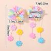 2pcs/set Flower Hair Clips with Flower Tassel Faux Pearl Hairpins Cute Barrettes Hair Accessories for Girls Headwear Hairpin