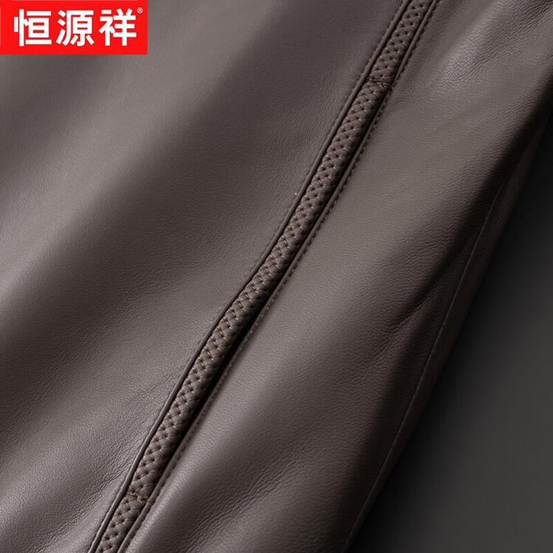 Hengyuanxiang Men's Thickened Sheepskin Leather Jacket