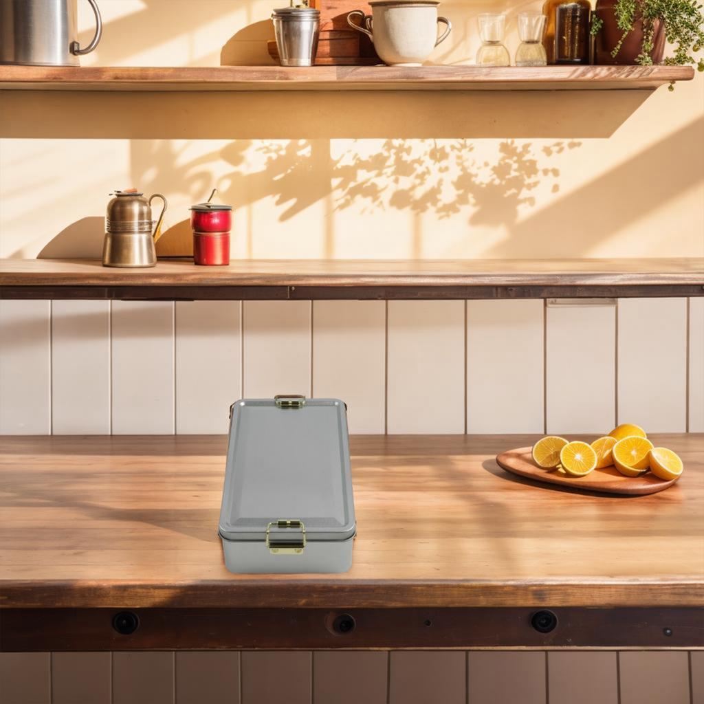 Metal Storage Tins Tea Container Rectangular W Lids