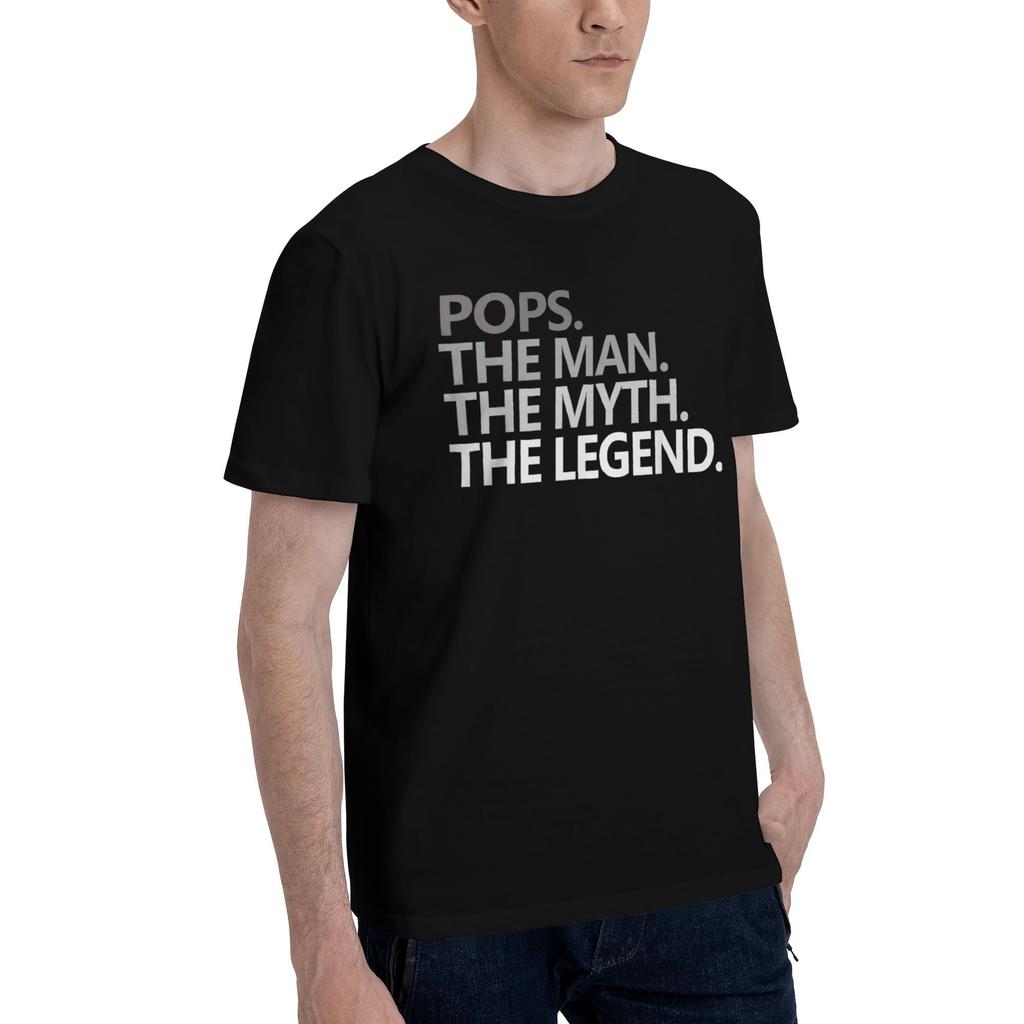 Men Women POPS THE MAN THE MYTH THE Father's Day Gift Grandpa T Shirt 100% Cotton New Arrival Tee Shirts Top Clothing