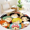 Anime One Piece Round Area Rug Carpet Rug For Living Room Bedroom Sofa Playroom Decor Nonslip Floor Mat