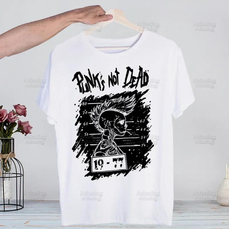 Punks Not Dead Rock T Shirts Print O-Neck Short Sleeve Regular Mens Heigh Quality Men Hip-Hop T Shirt
