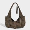 2025 Fall/Winter New Fashion Single-Shoulder Underarm Bag, Niche High-End Motorcycle Style Large Capacity Handheld Tote Bag for Women