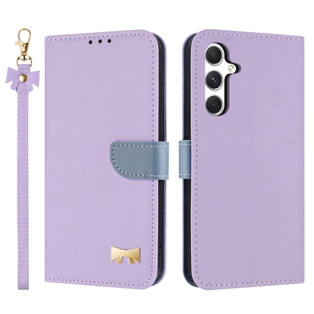 For Samsung Galaxy A17 5G/A26 5G Case Bowknot Decor Wallet Leather Phone Cover with Wrist Strap