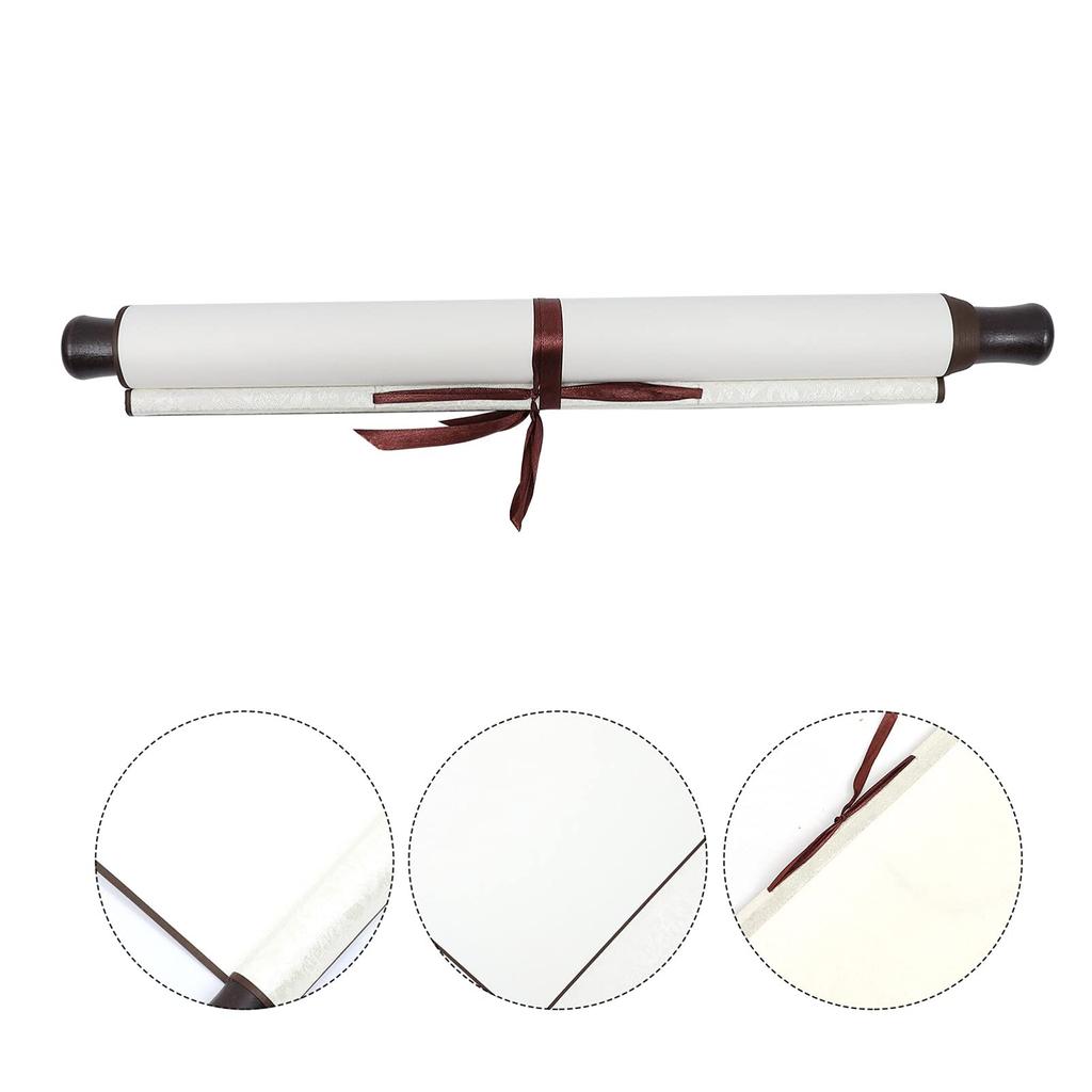 EXCEART Hanging Blank Calligraphy Traditional Chinese Wall Scroll for Calligraphy Calligraphy Paper Scroll, Paper, 46.85x6.30 Inches, Practice,